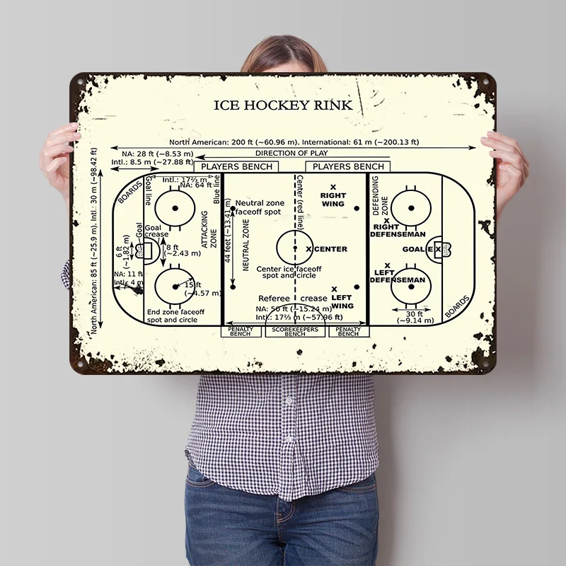 3D Printing Diagram - Diagram hokejowej boiskowej trawnicy, plakat z