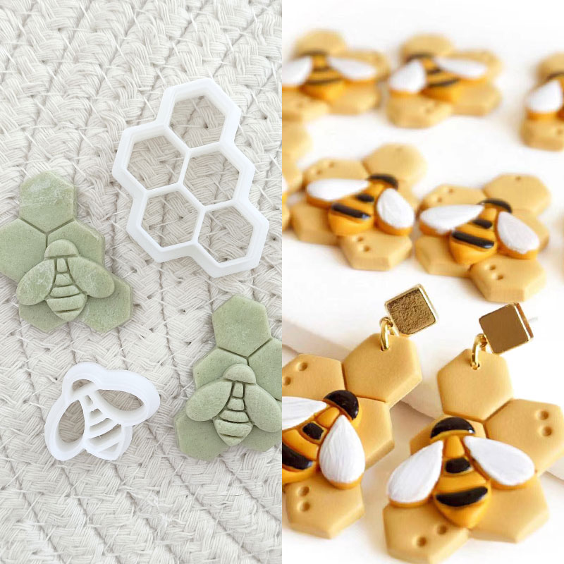 3D Printing Earrings - 3D pszczoła kolczyk o strukturze plastra