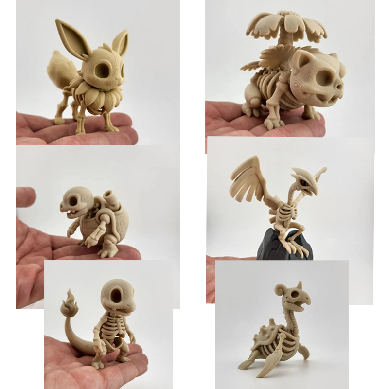 3D Printing Material - Model kości zrelikwii Pokémona Eevee Charmander,