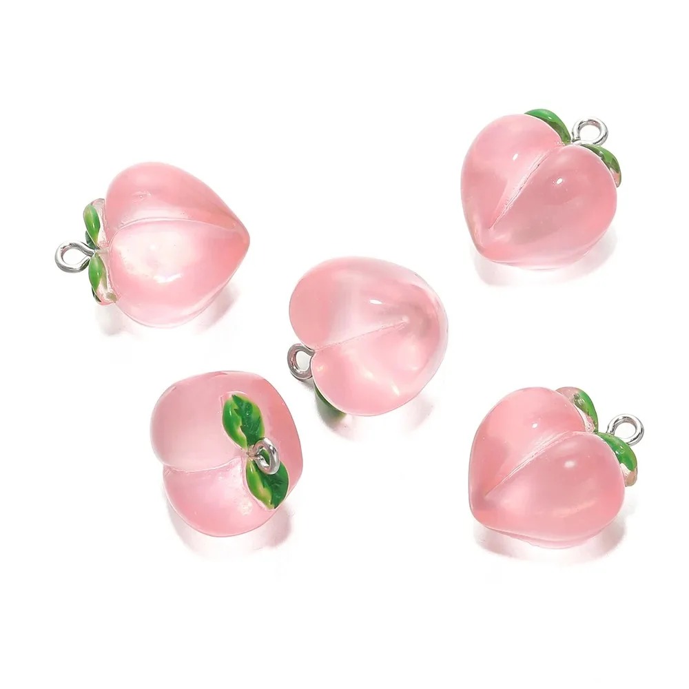 3D Printing Earrings - 10 szt. Przezroczyste różowe brzoskwiniowe zawieszki