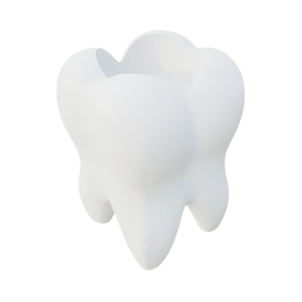 3D Printing Tooth - Wielofunkcyjny, biały, kreatywny uchwyt na szczoteczki