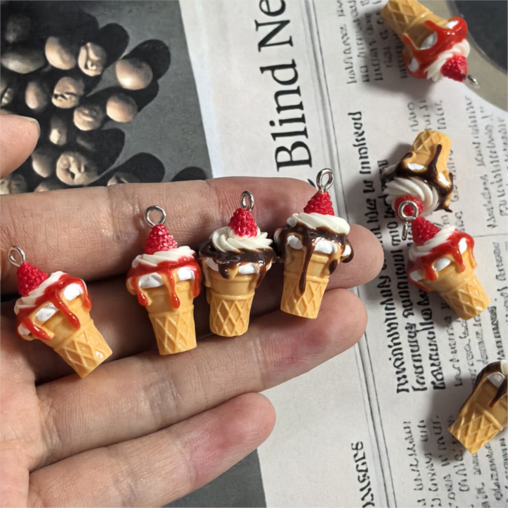 3D Printing Earrings - 10 szt. Urocze, trójwymiarowe, imitujące jedzenie,