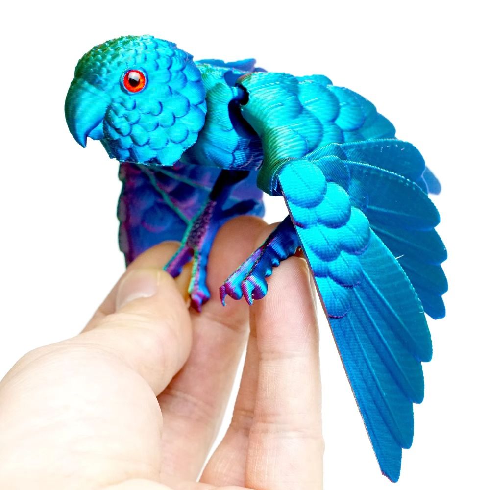 3D Printing Yourself - Symulowane oko Model papugi z nadrukiem