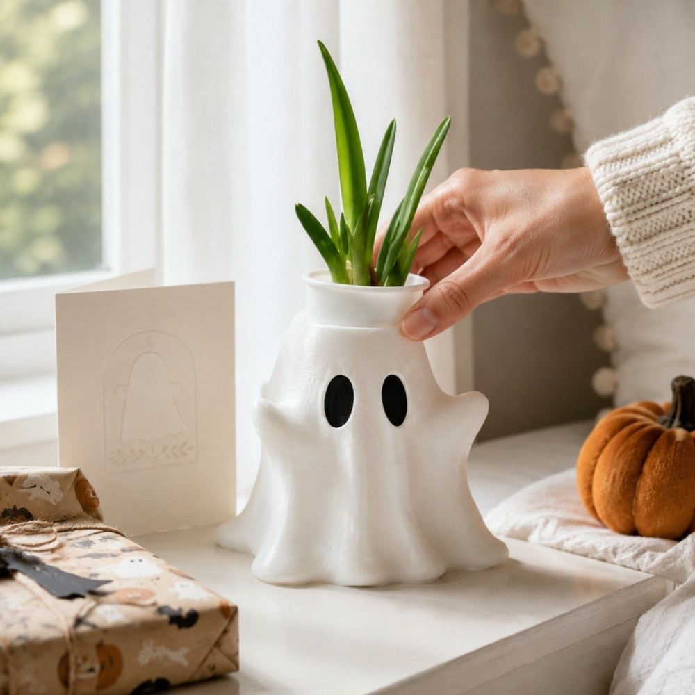 Wazon w kształcie białego duch – 3D Printing Cafe recenzja i cena