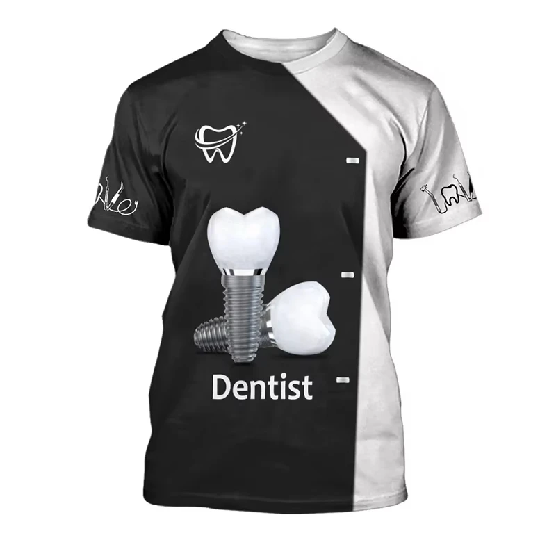 Męska koszulka z nadrukiem 3D  – 3D Printing Tooth recenzja i cena