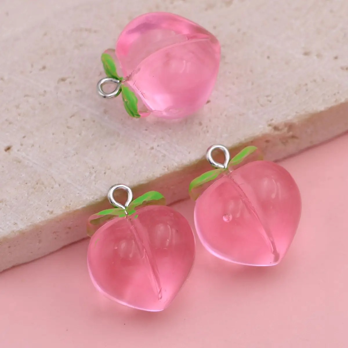 10 szt. Mini 3D Różowe Brzoskw – 3D Printing Earrings recenzja i cena