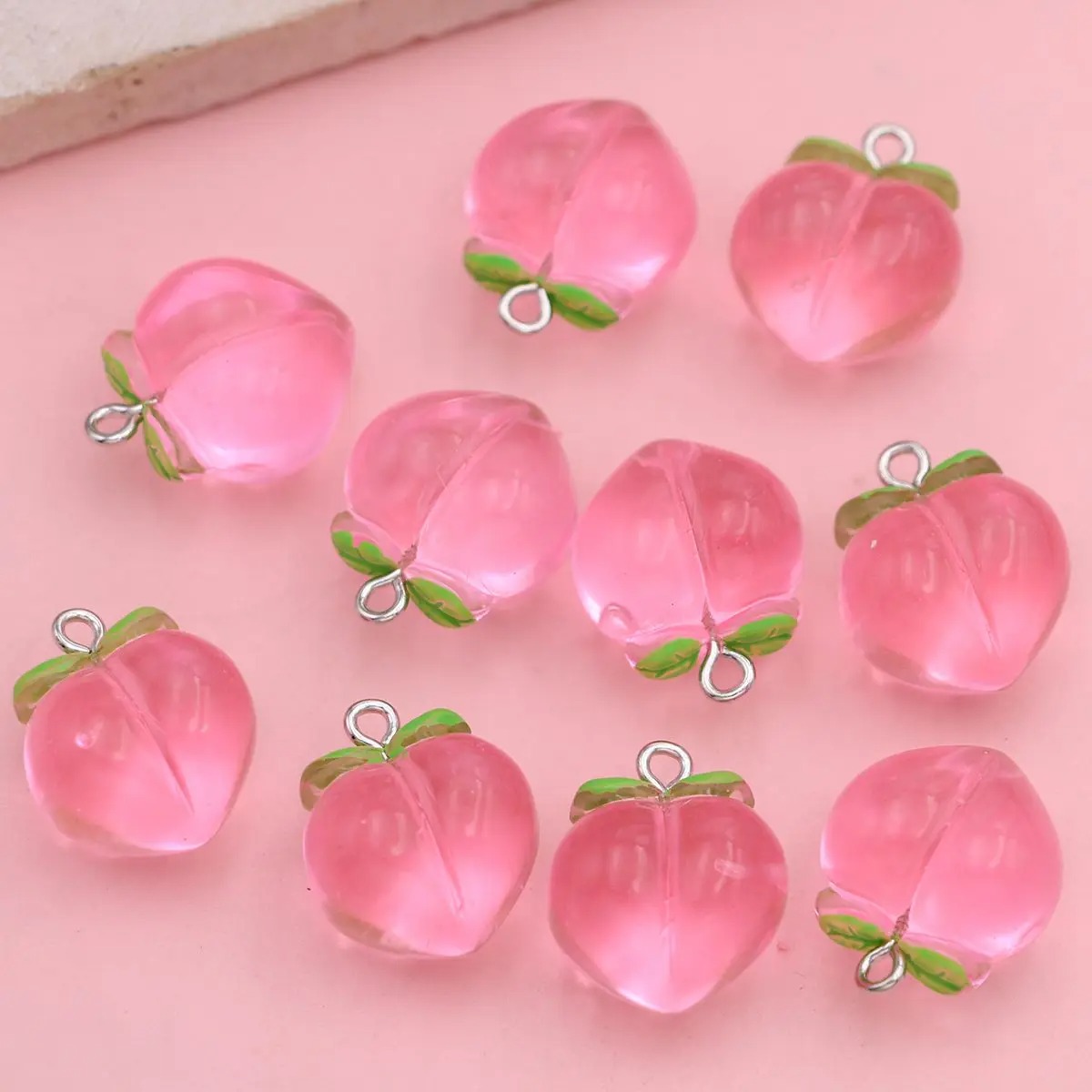10 szt. Mini 3D Różowe Brzoskw – 3D Printing Earrings recenzja i cena